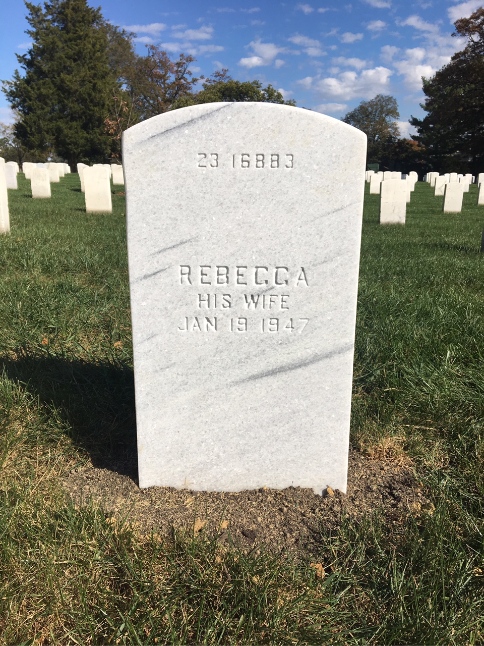 Back of headstone — Lewis Ayers