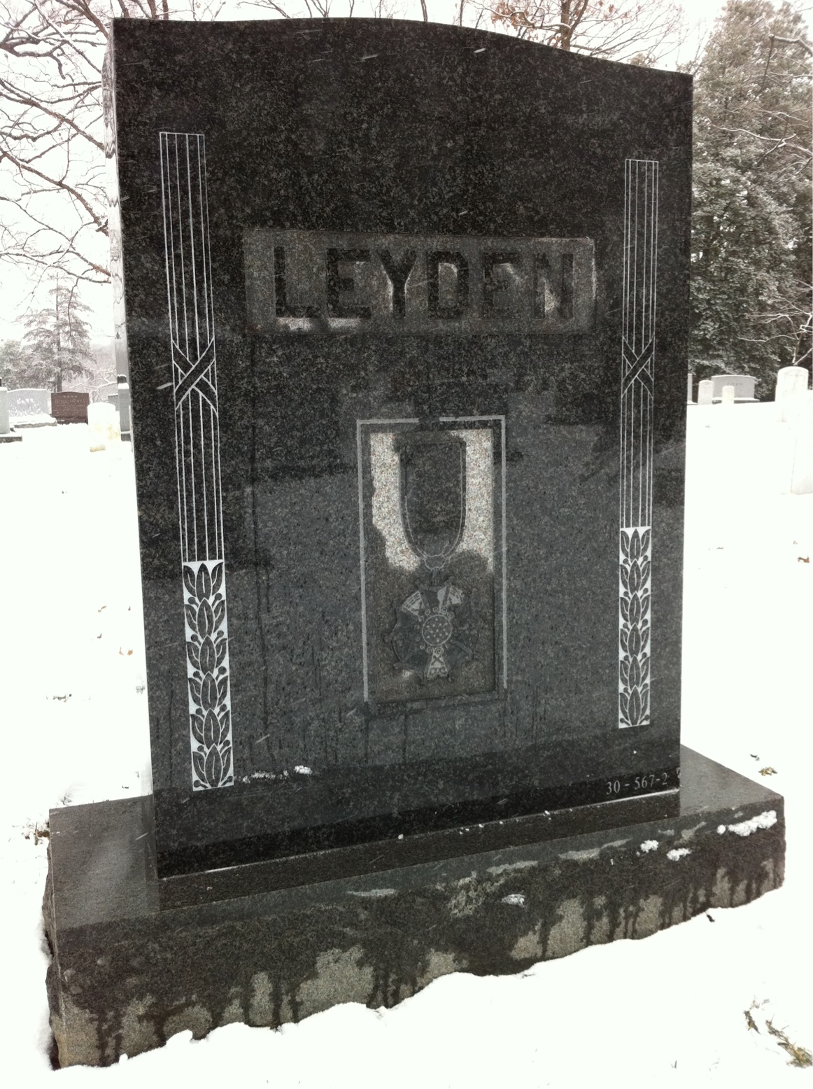 Back of headstone — William Leyden