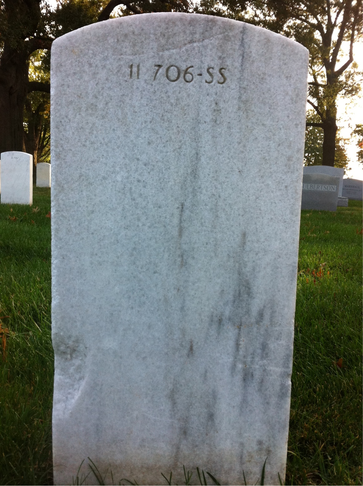 Back of headstone — Gordan Moore