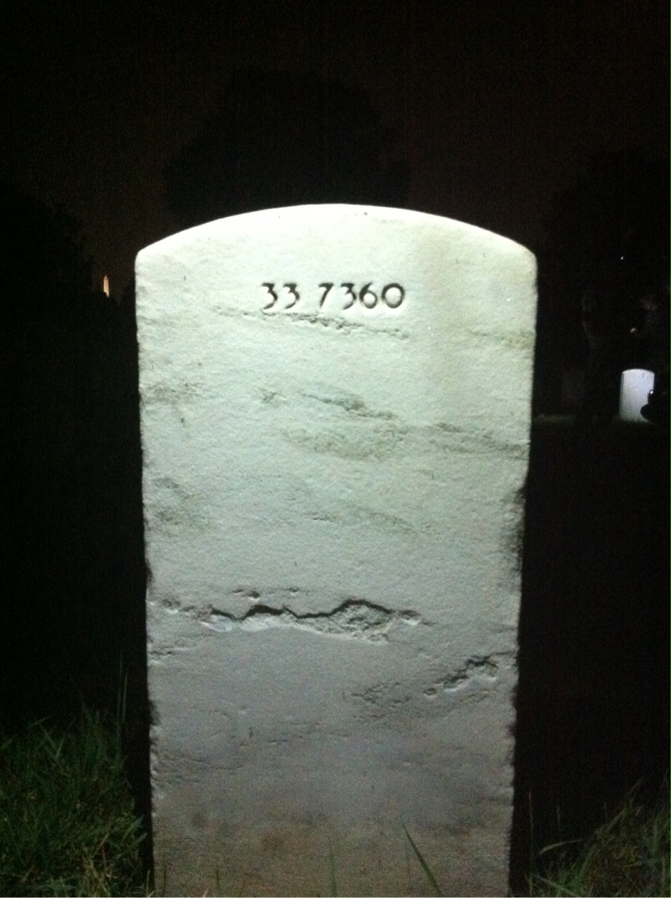 Back of headstone — Samuel Baumgarten
