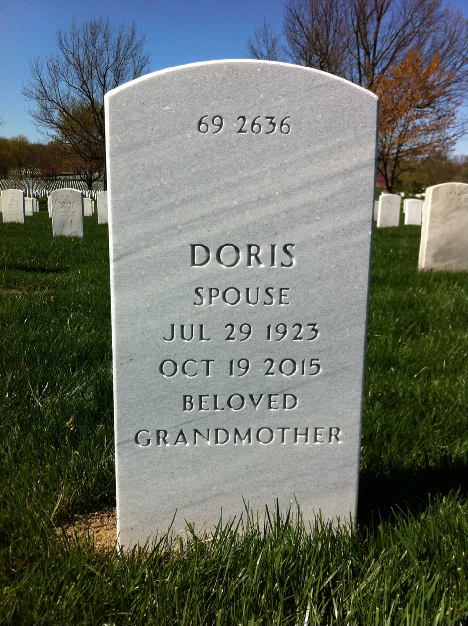 Back of headstone — Donald Auman