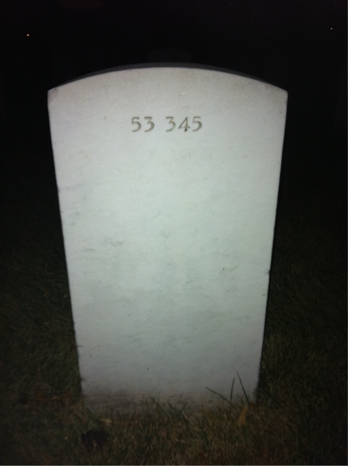 Back of headstone — William Parker Bowman