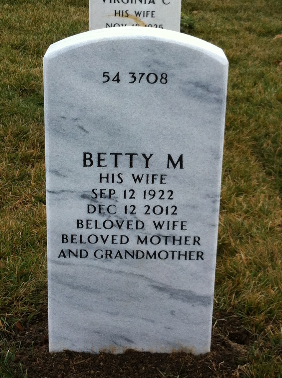 Back of headstone — Jesse Bauer