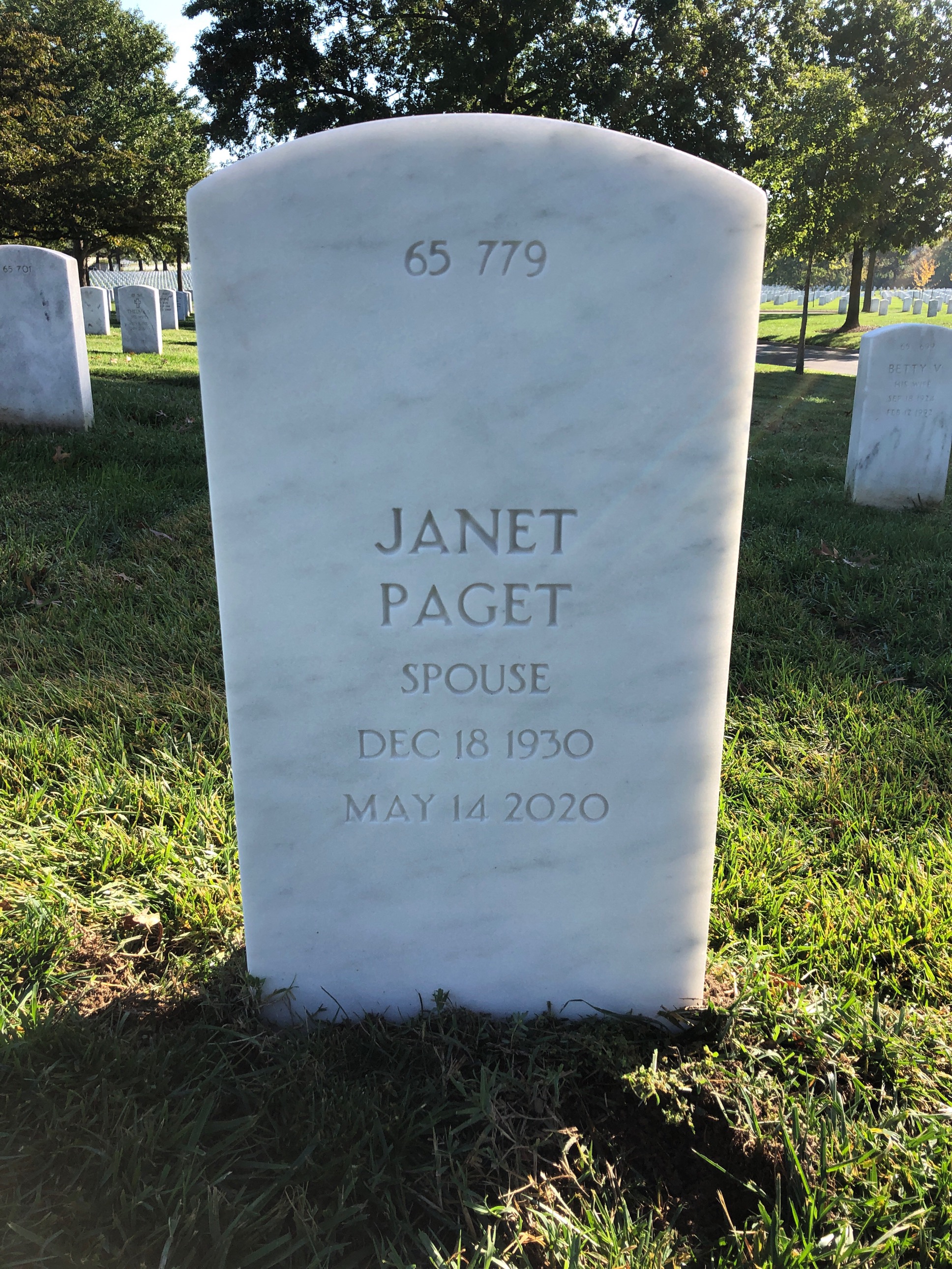 Back of headstone — Ralph Baker