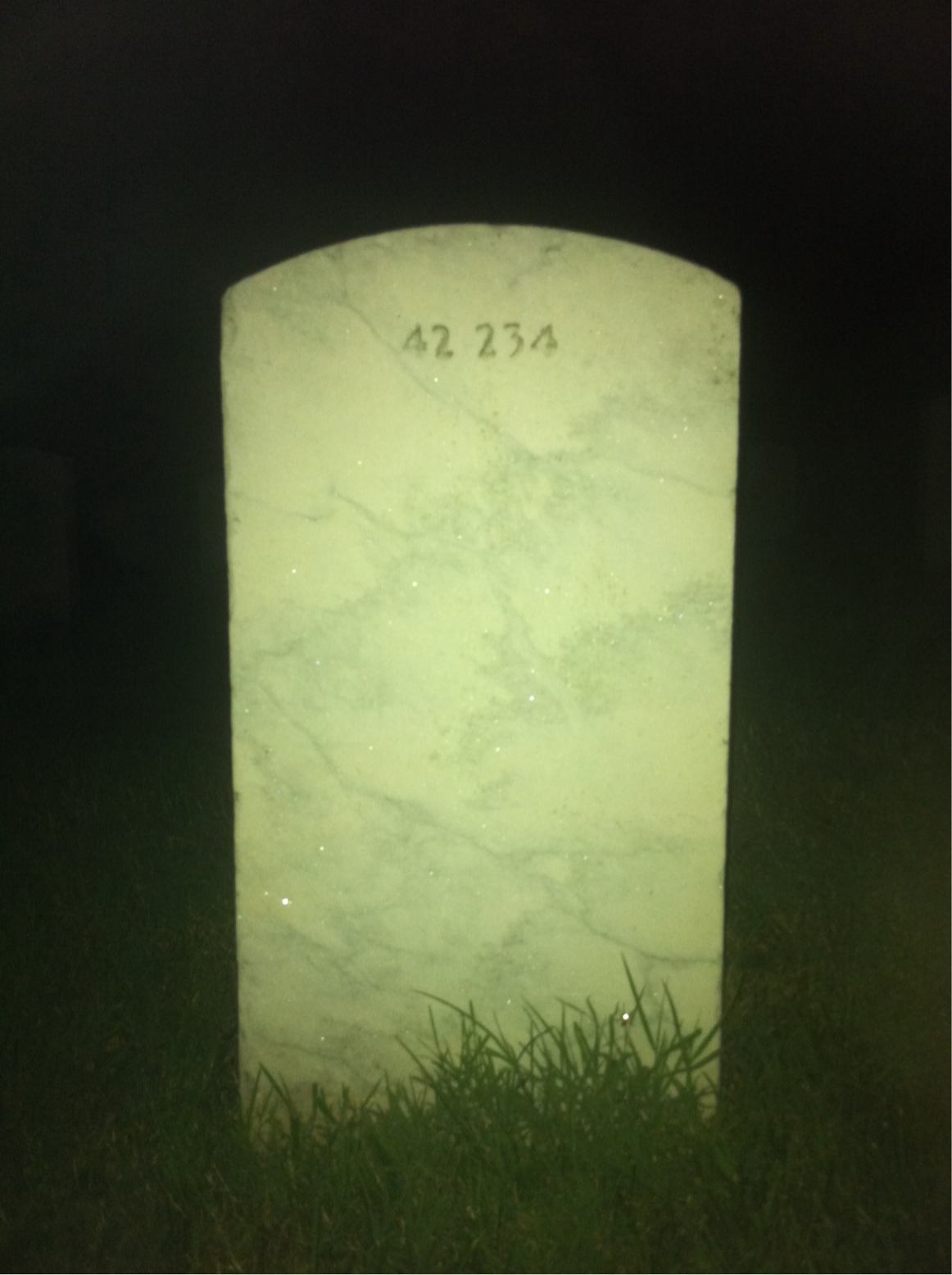 Back of headstone — Willis Hubert Hogan