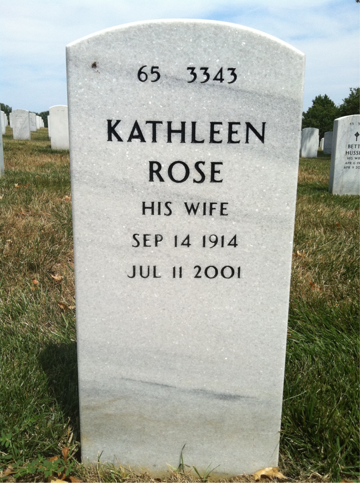 Back of headstone — Ralph Carter