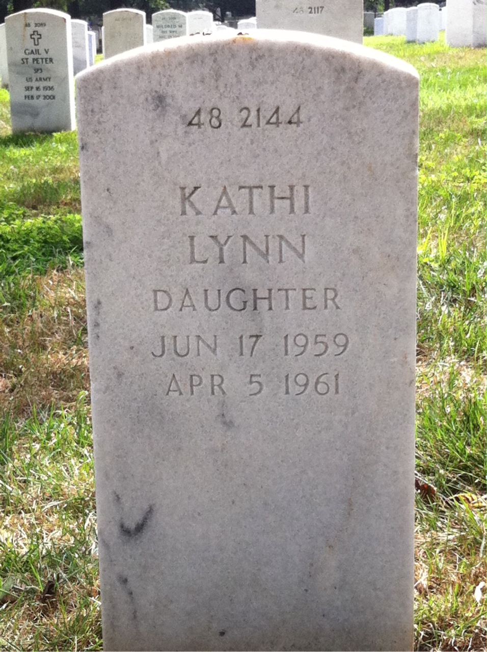 Back of headstone — Lloyd Anderson