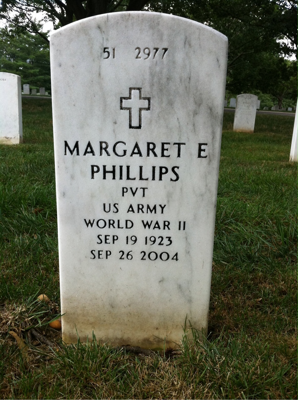 Back of headstone — Joe Phillips