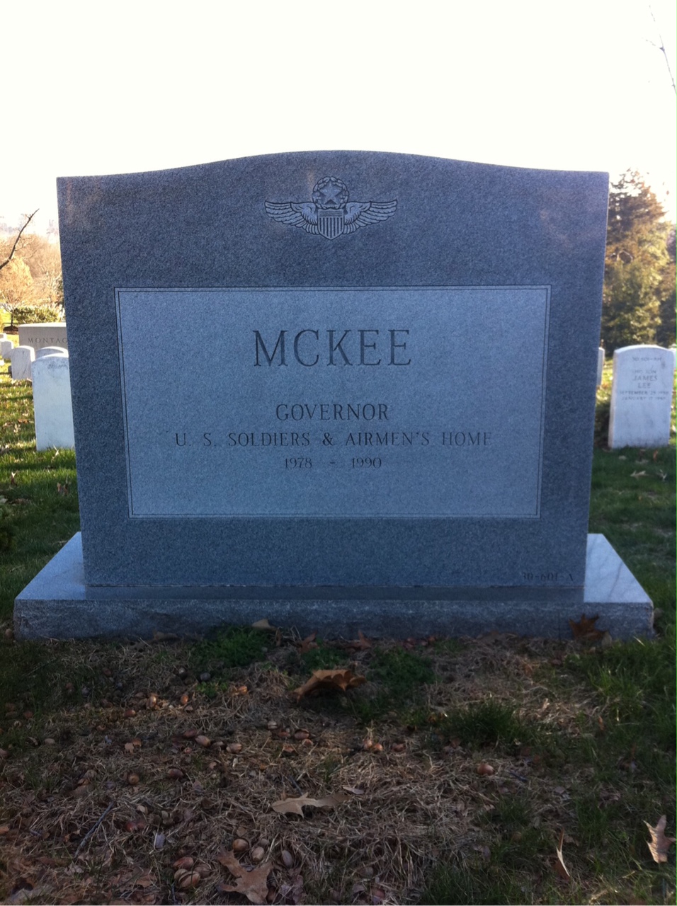 Back of headstone — George Mckee