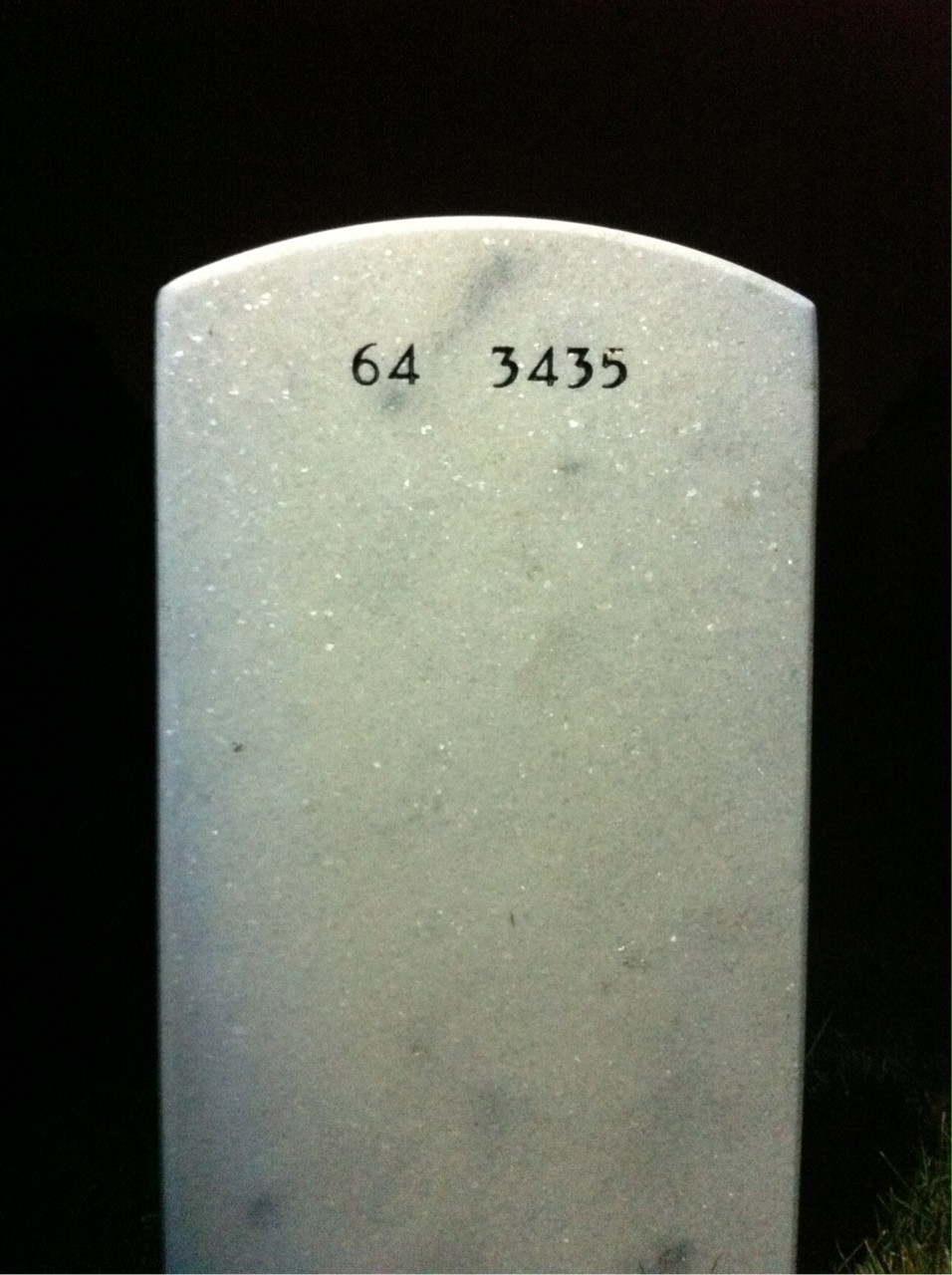 Back of headstone — Morton Barclay