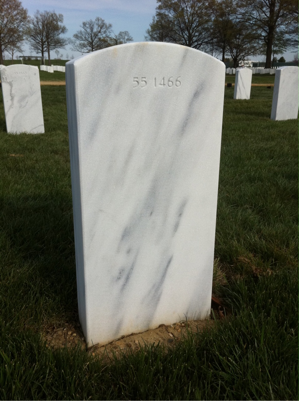 Back of headstone — Thomas John Trebby