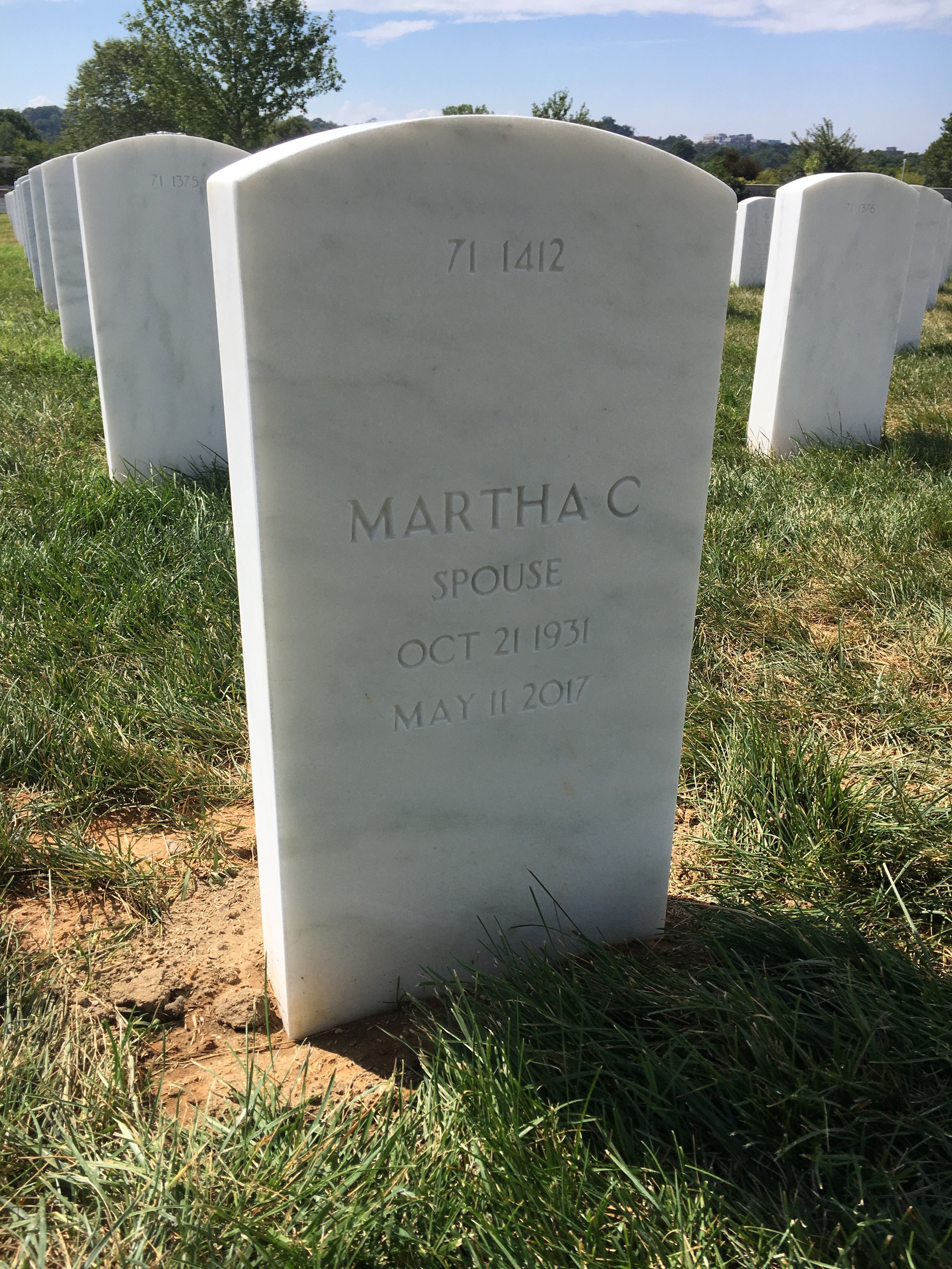 Back of headstone — William Benson