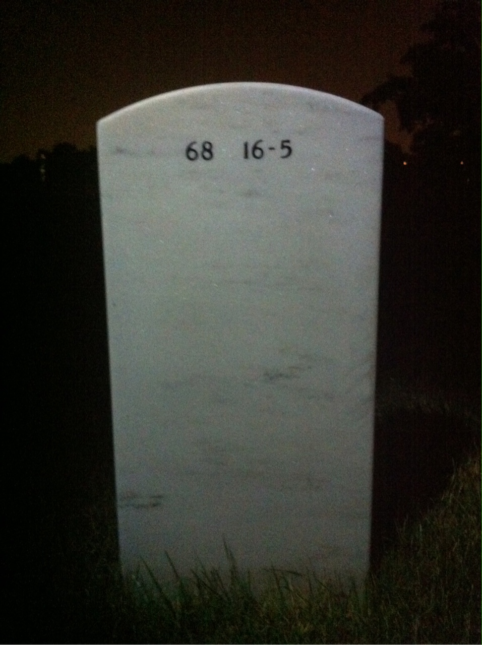 Back of headstone — Ralph Anderson