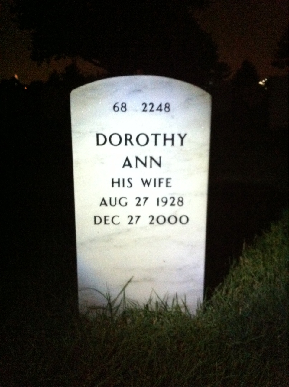 Back of headstone — Andrew Hrinda