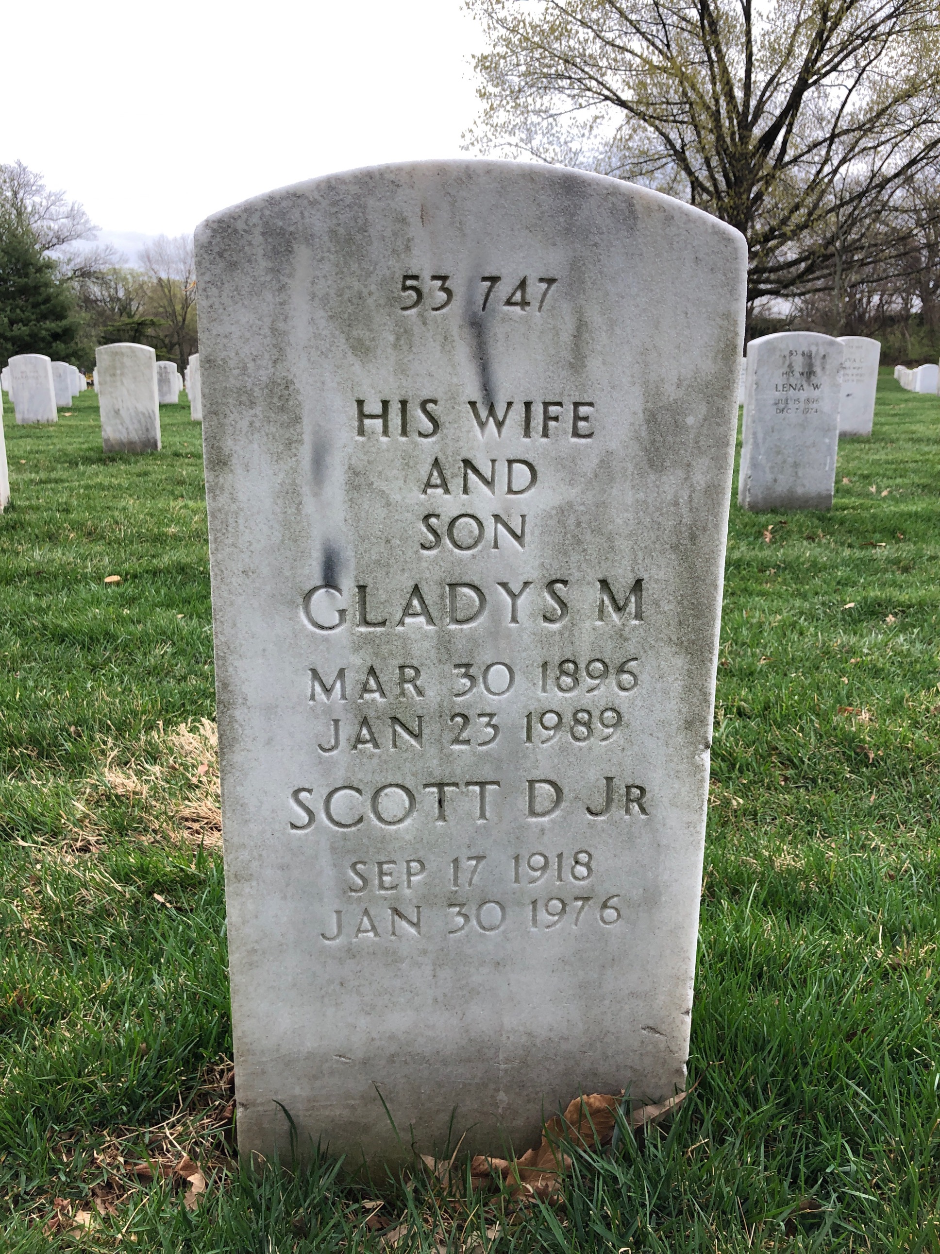 Back of headstone — Scott Douglas Mccaughey