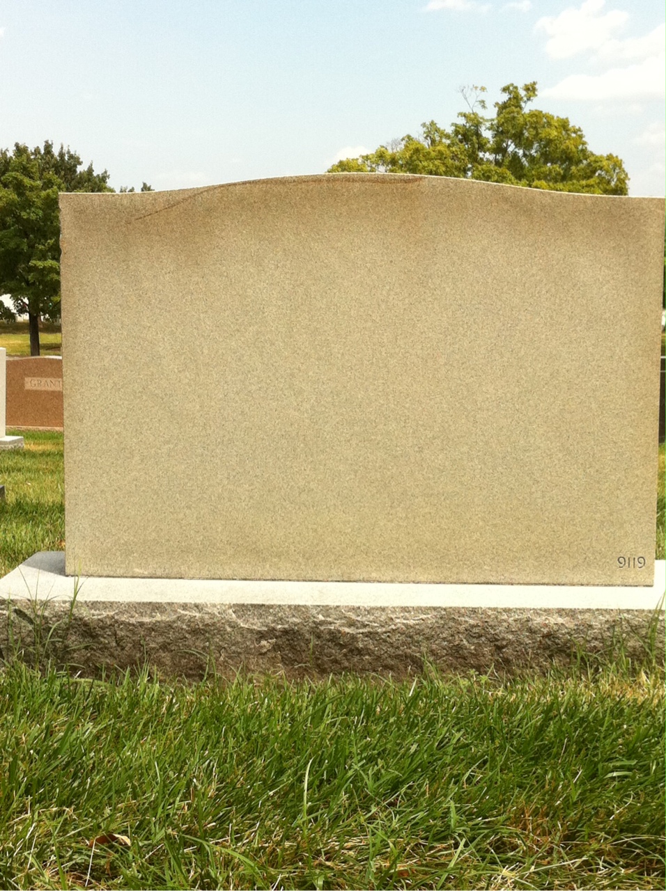 Back of headstone — Kenneth Burns