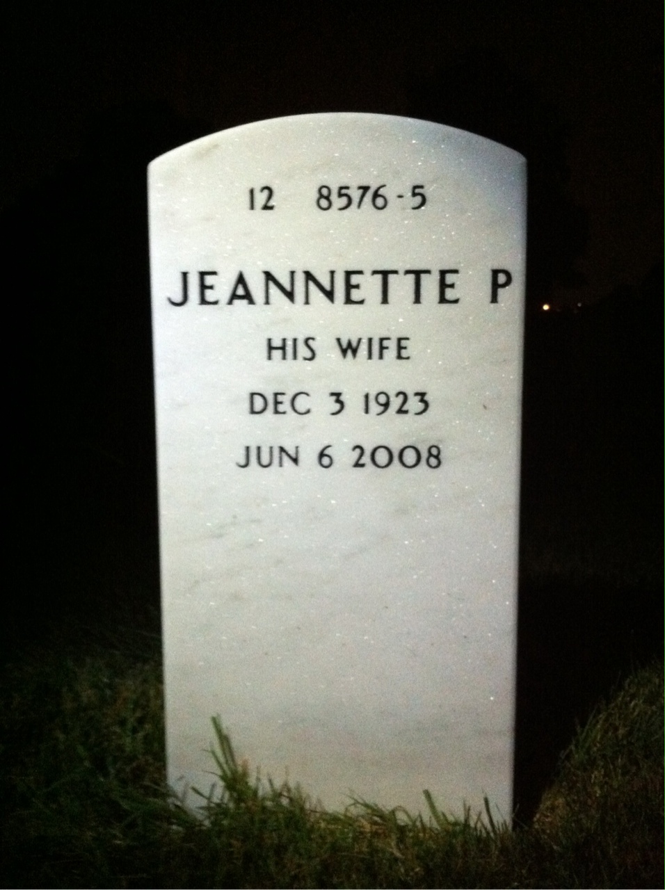 Back of headstone — Michael Harrington