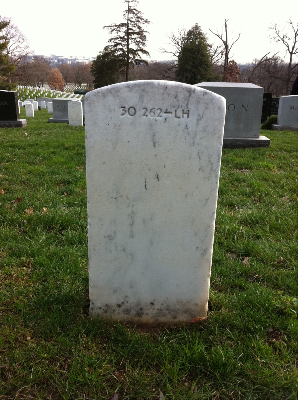 Back of headstone — Raymond Myers