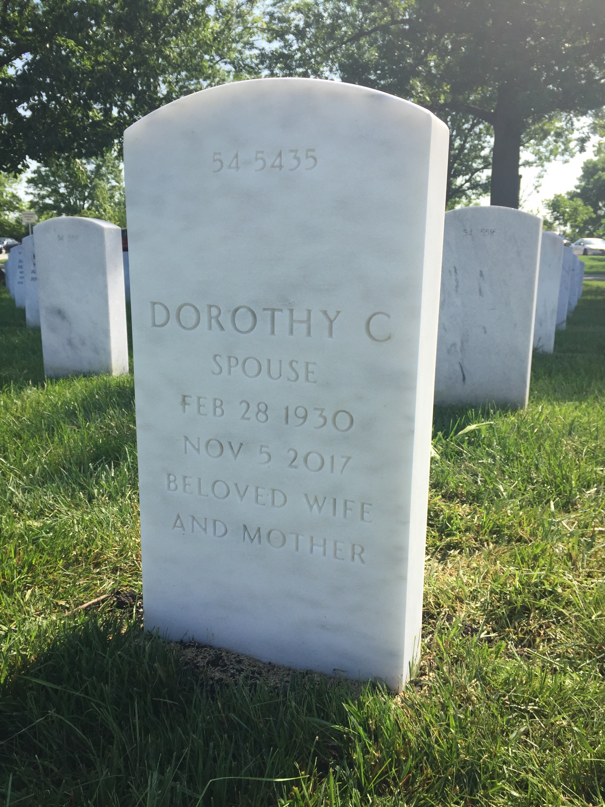 Back of headstone — Charles Gabriel