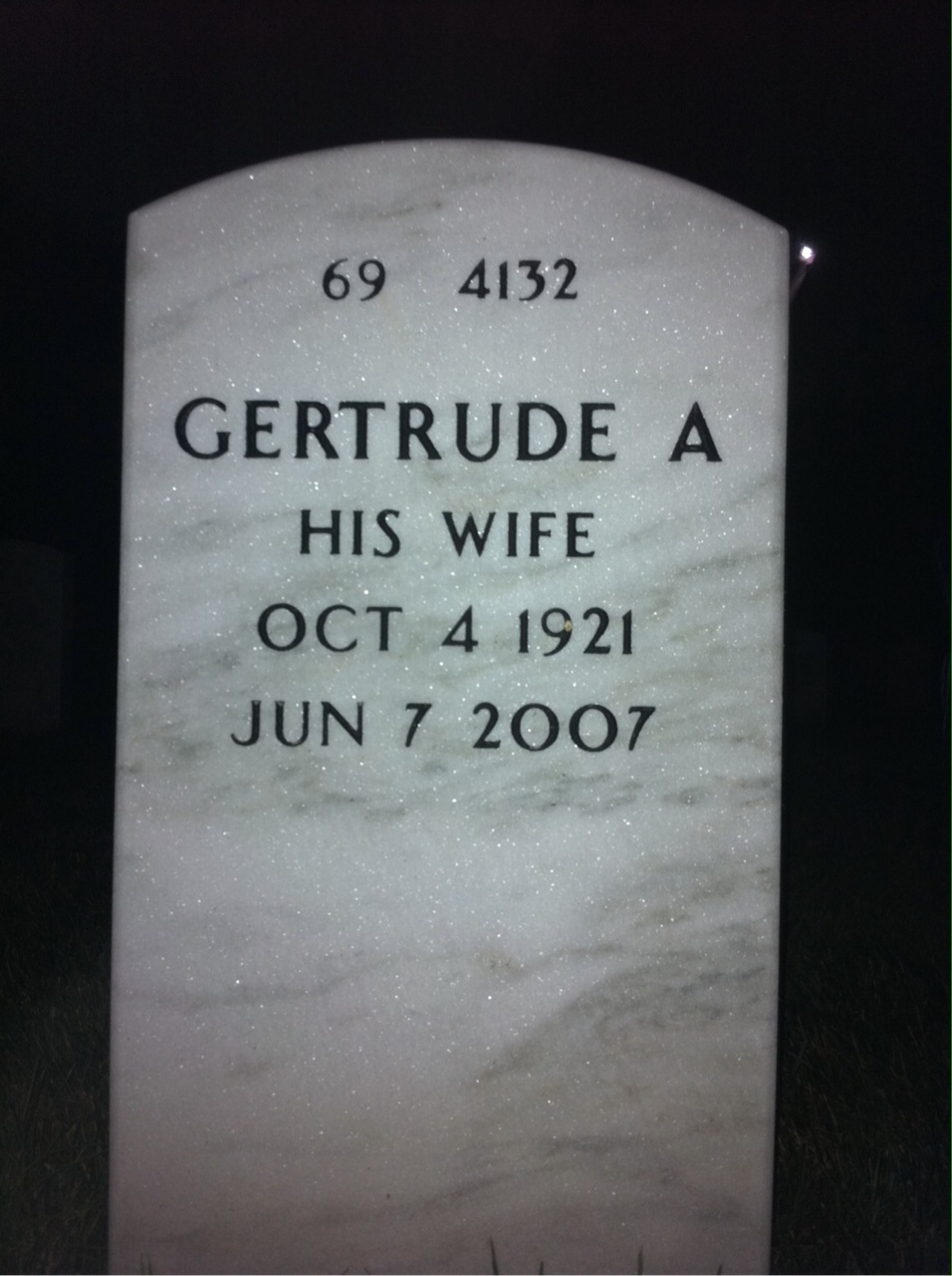 Back of headstone — Mendel Peterson