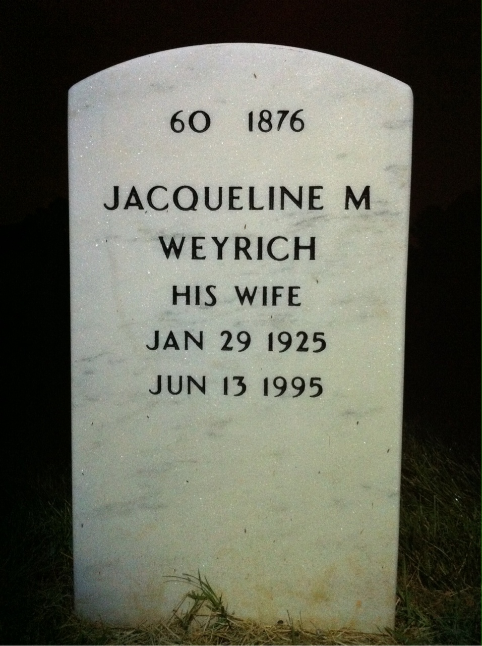 Back of headstone — William Myers