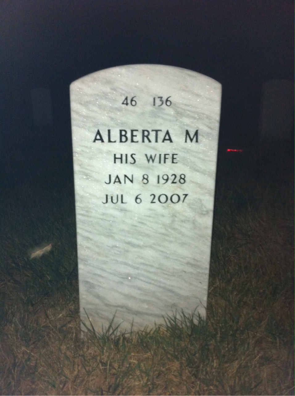 Back of headstone — Aaron Randall