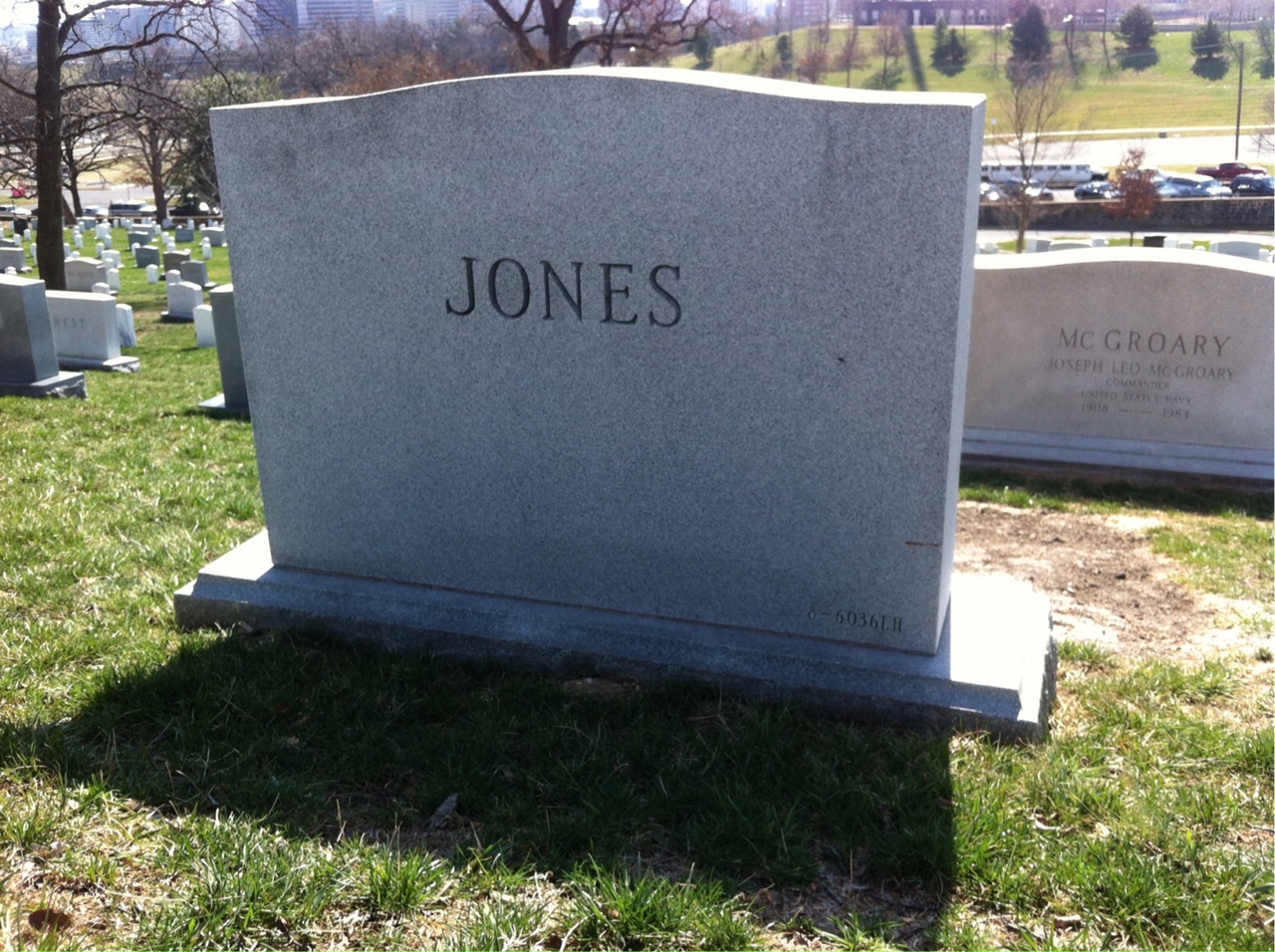 Back of headstone — Robert Jones
