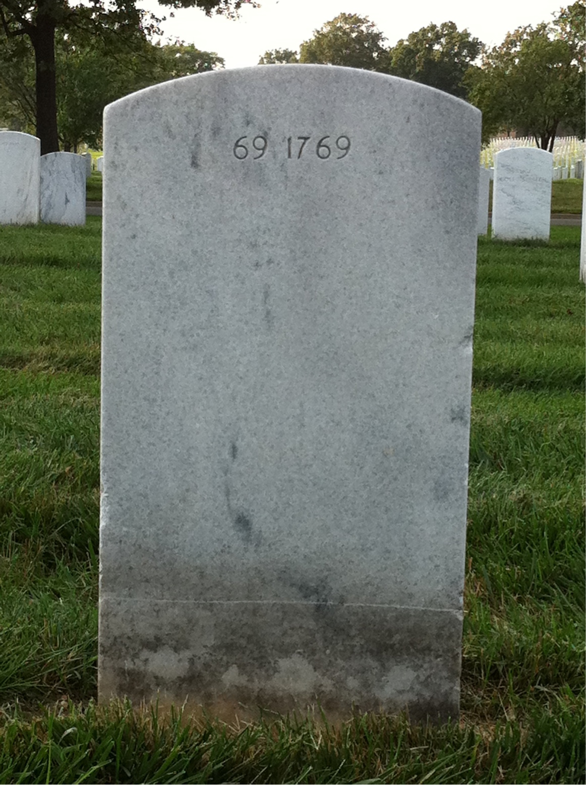 Back of headstone — Woodrow Wilson Sinkfield
