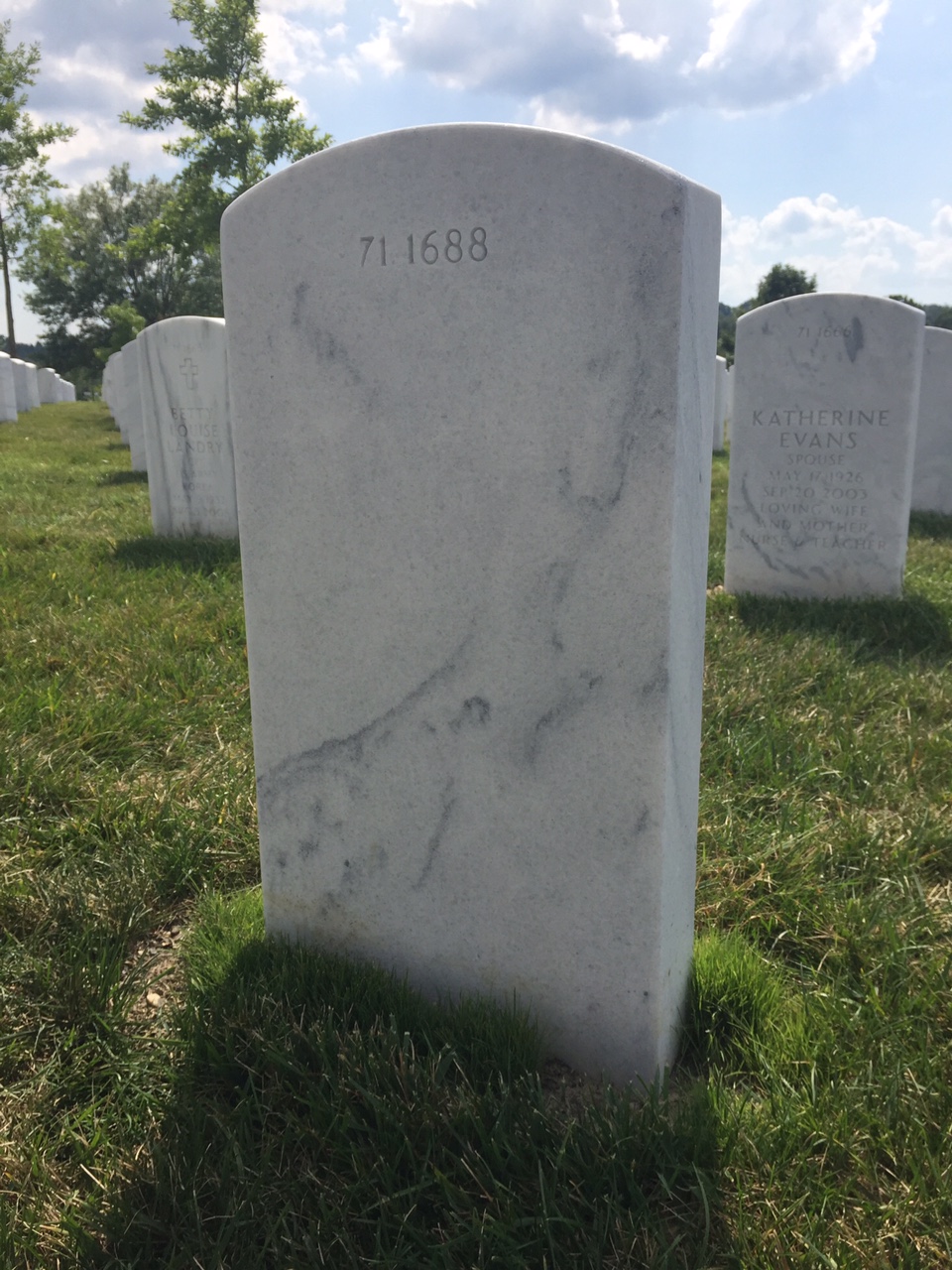 Back of headstone — Donald Anderson