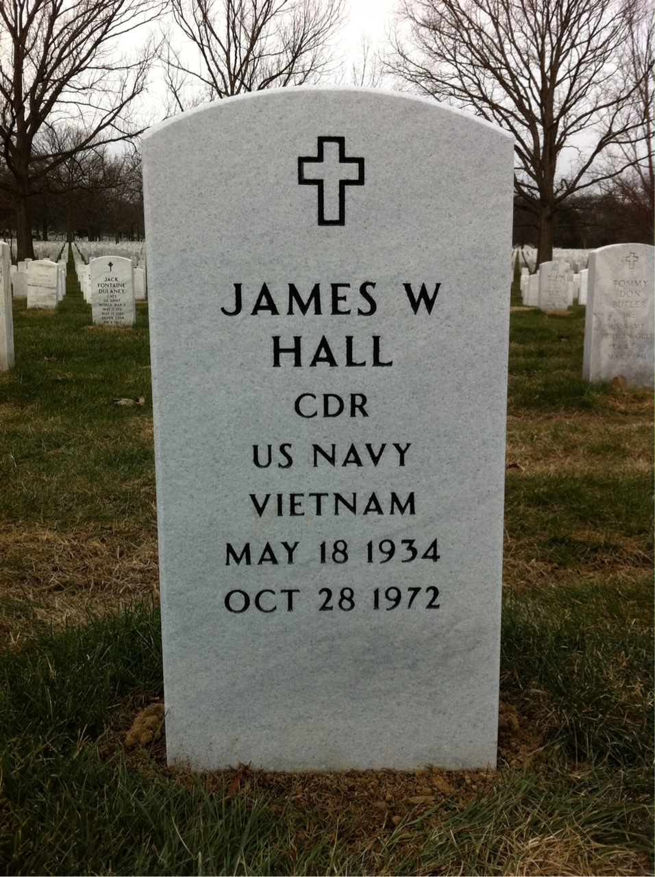 Back of headstone — James Wayne Hall