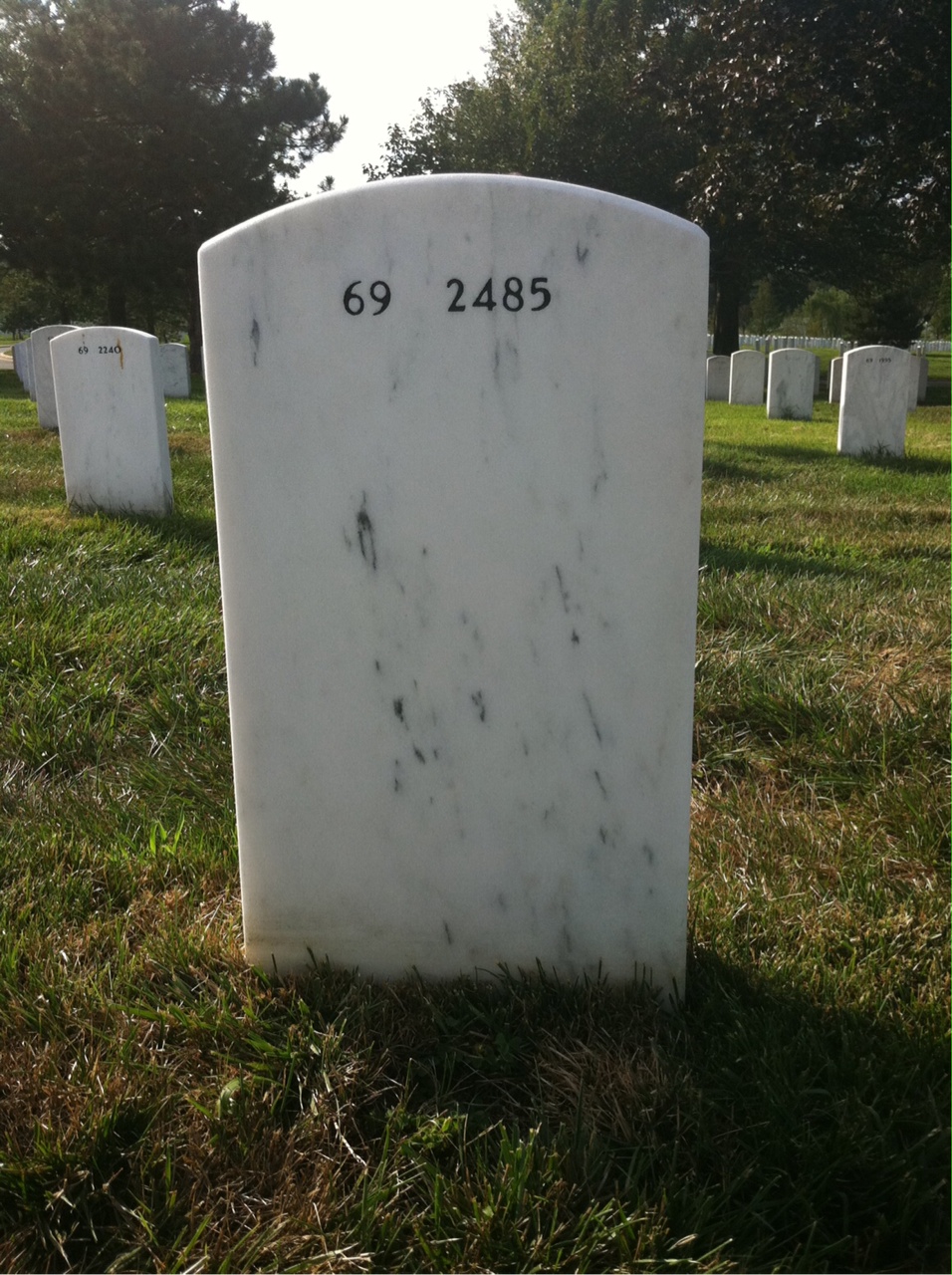 Back of headstone — Harry Pester