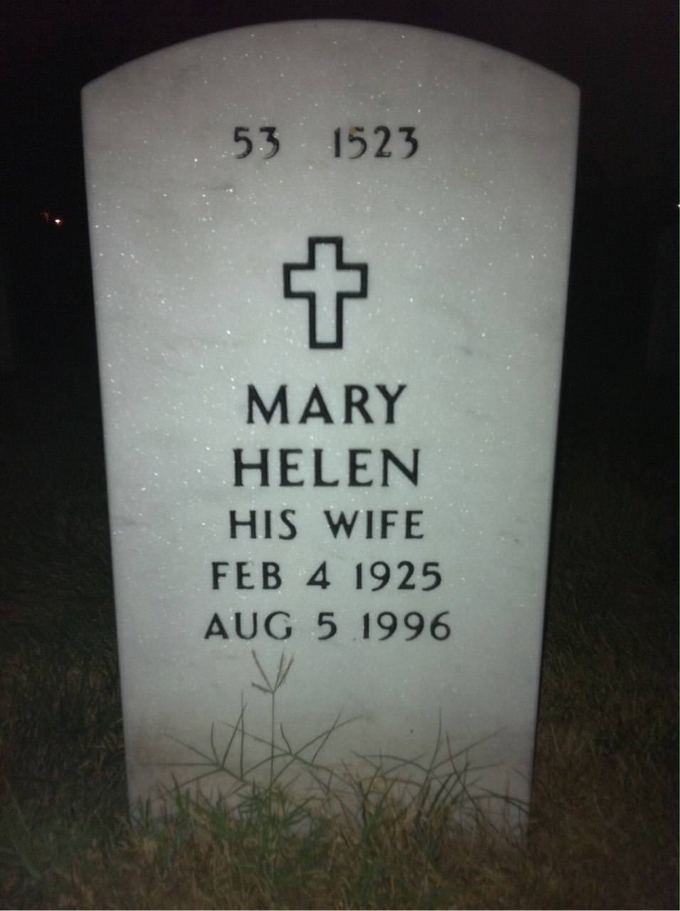 Back of headstone — William Zobel
