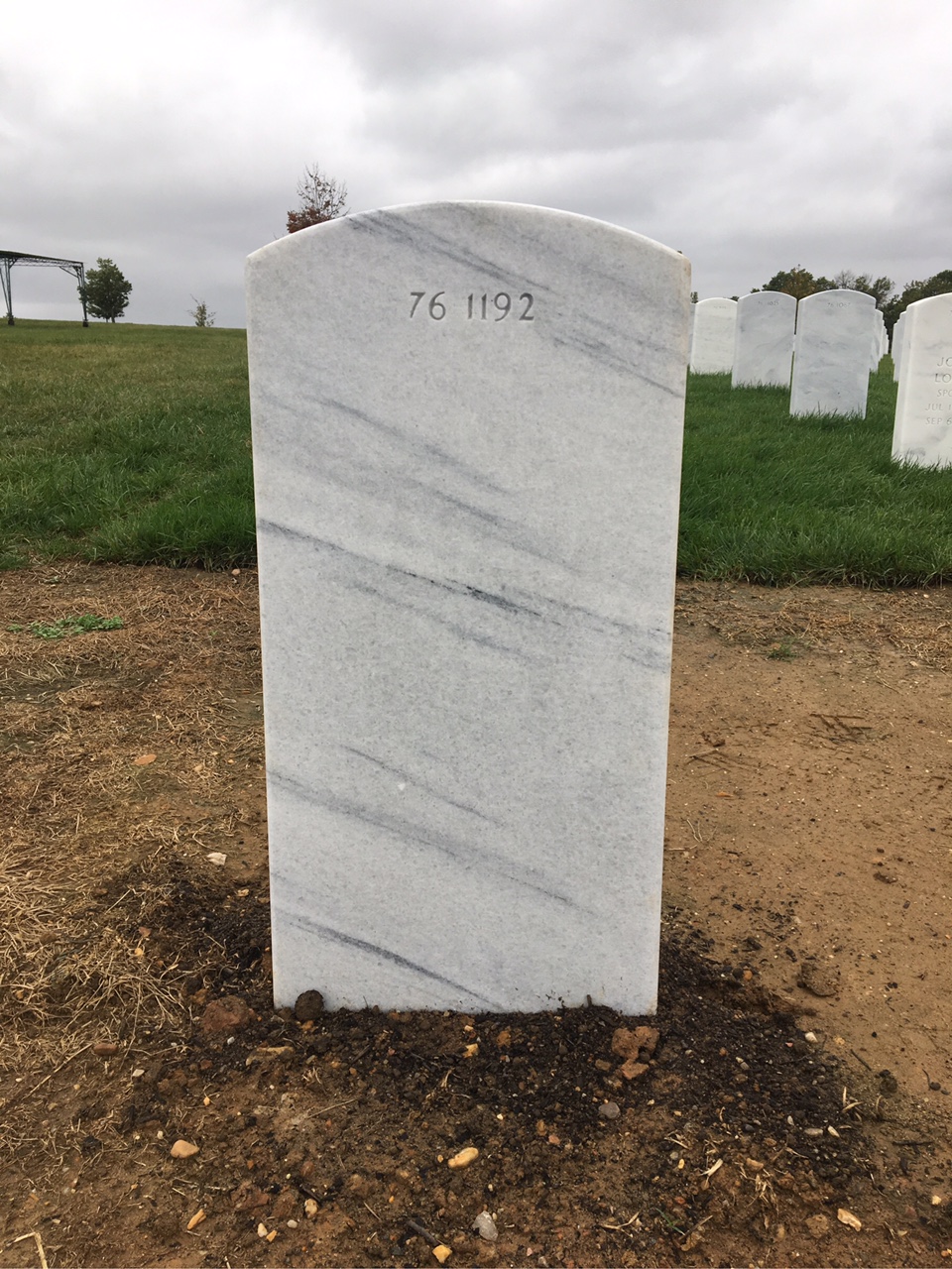 Back of headstone — Wilbur Andrew Sweeten