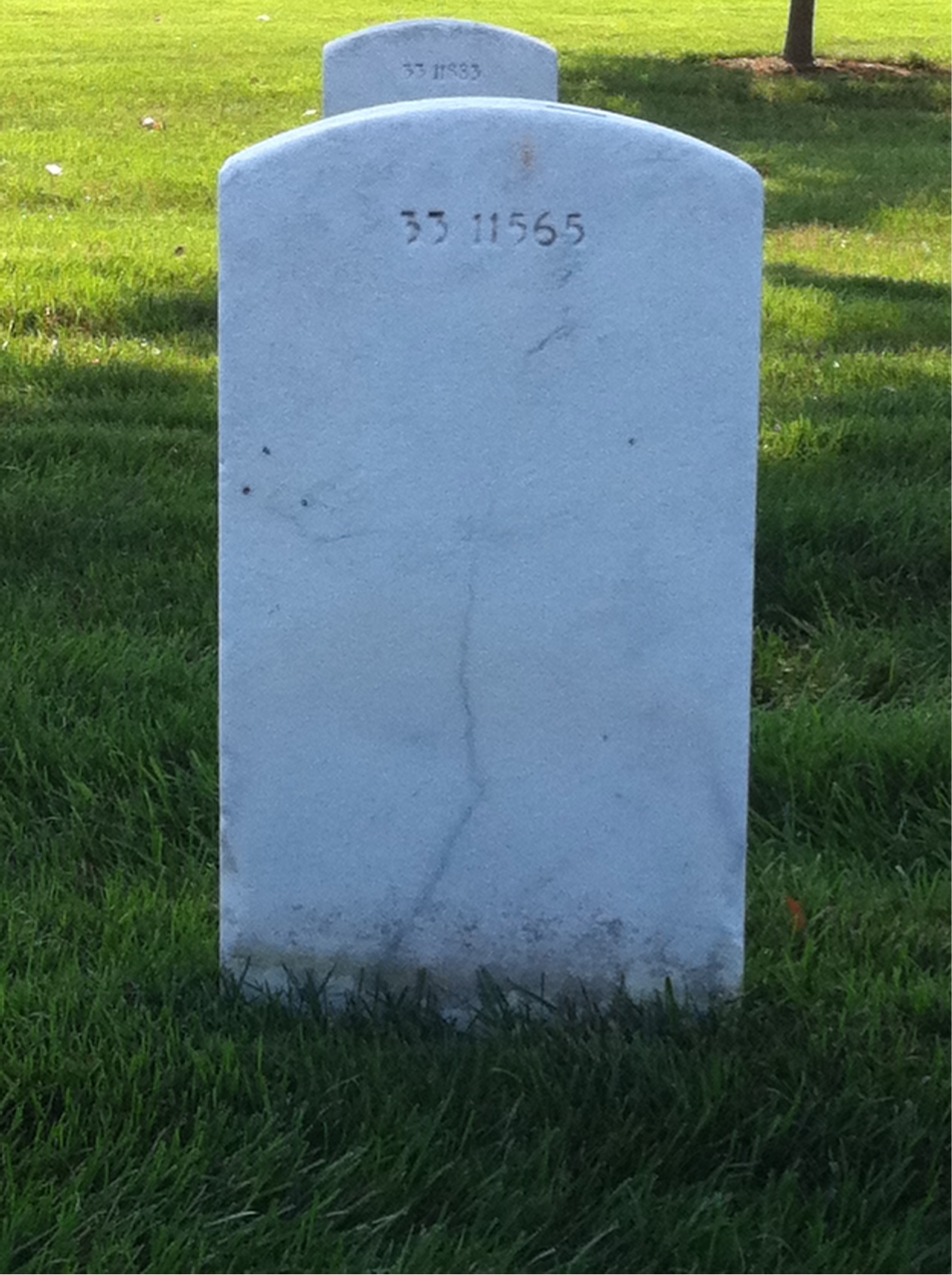 Back of headstone — George Cunningham