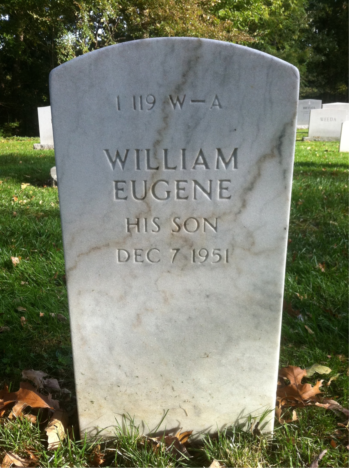 Back of headstone — Noel Bacon