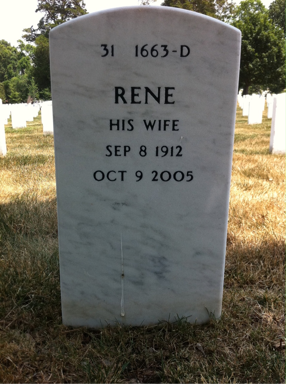Back of headstone — William Jewell