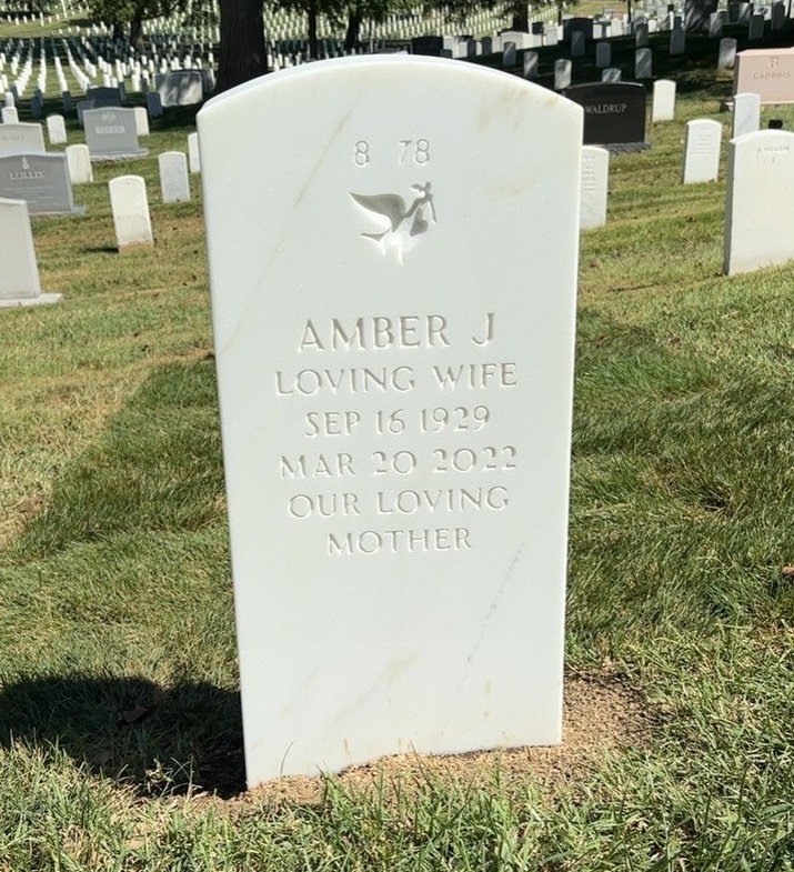 Back of headstone — Amber Dunham