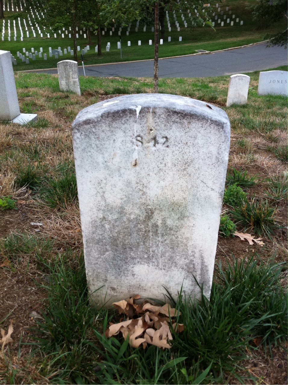 Back of headstone — Vincent Moore