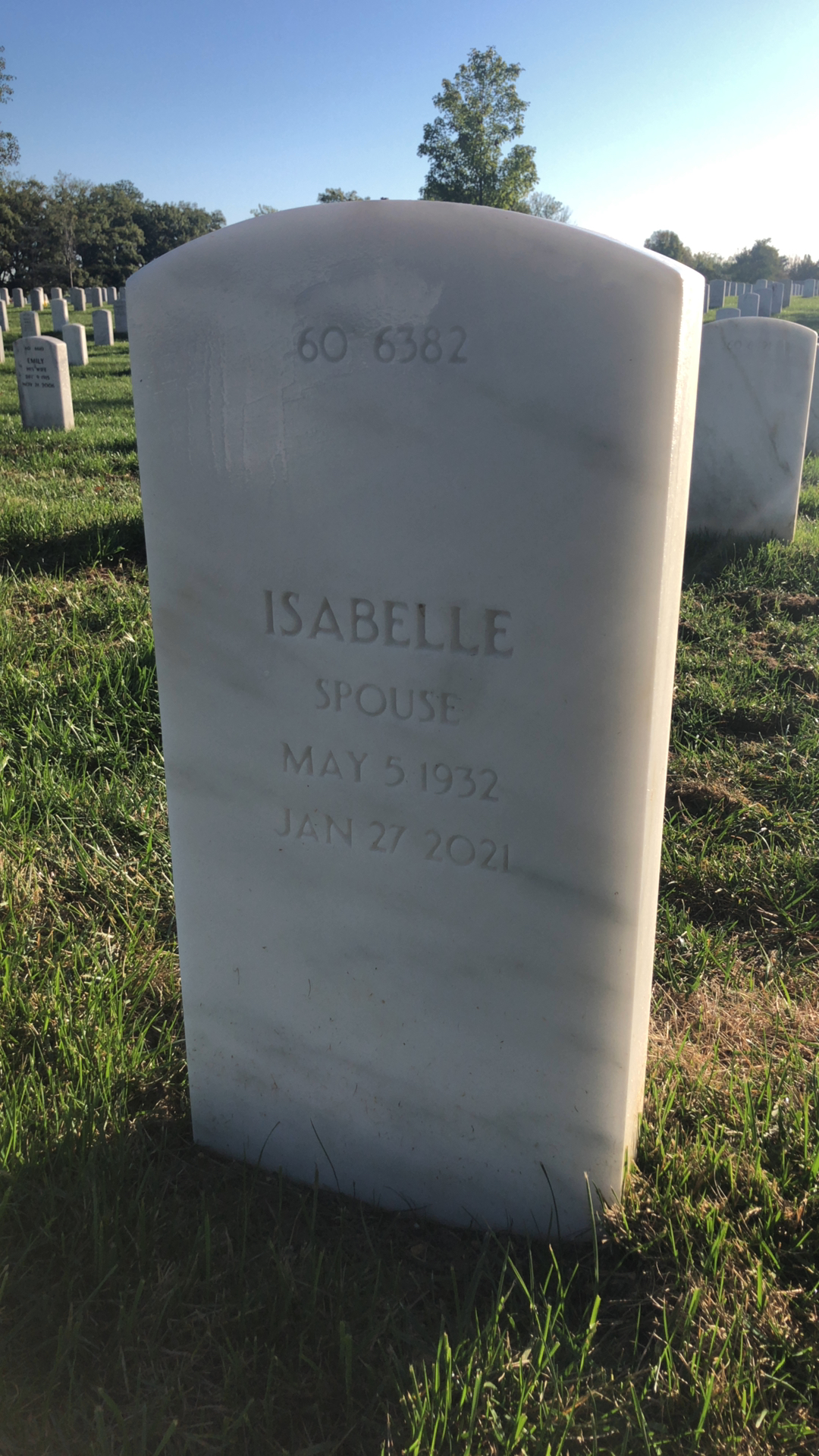 Back of headstone — Carlo Allred