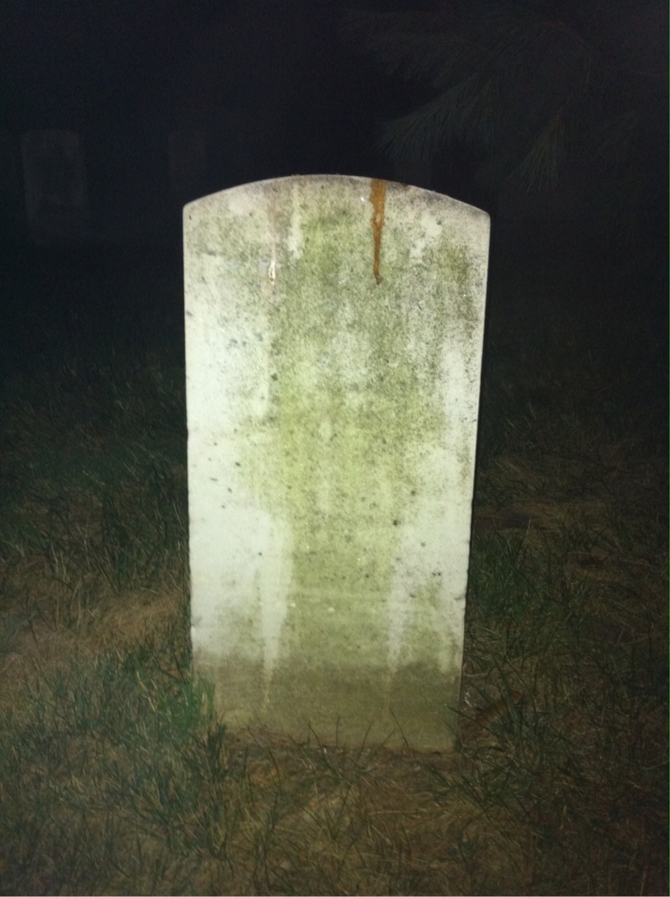 Back of headstone — Francis Miner