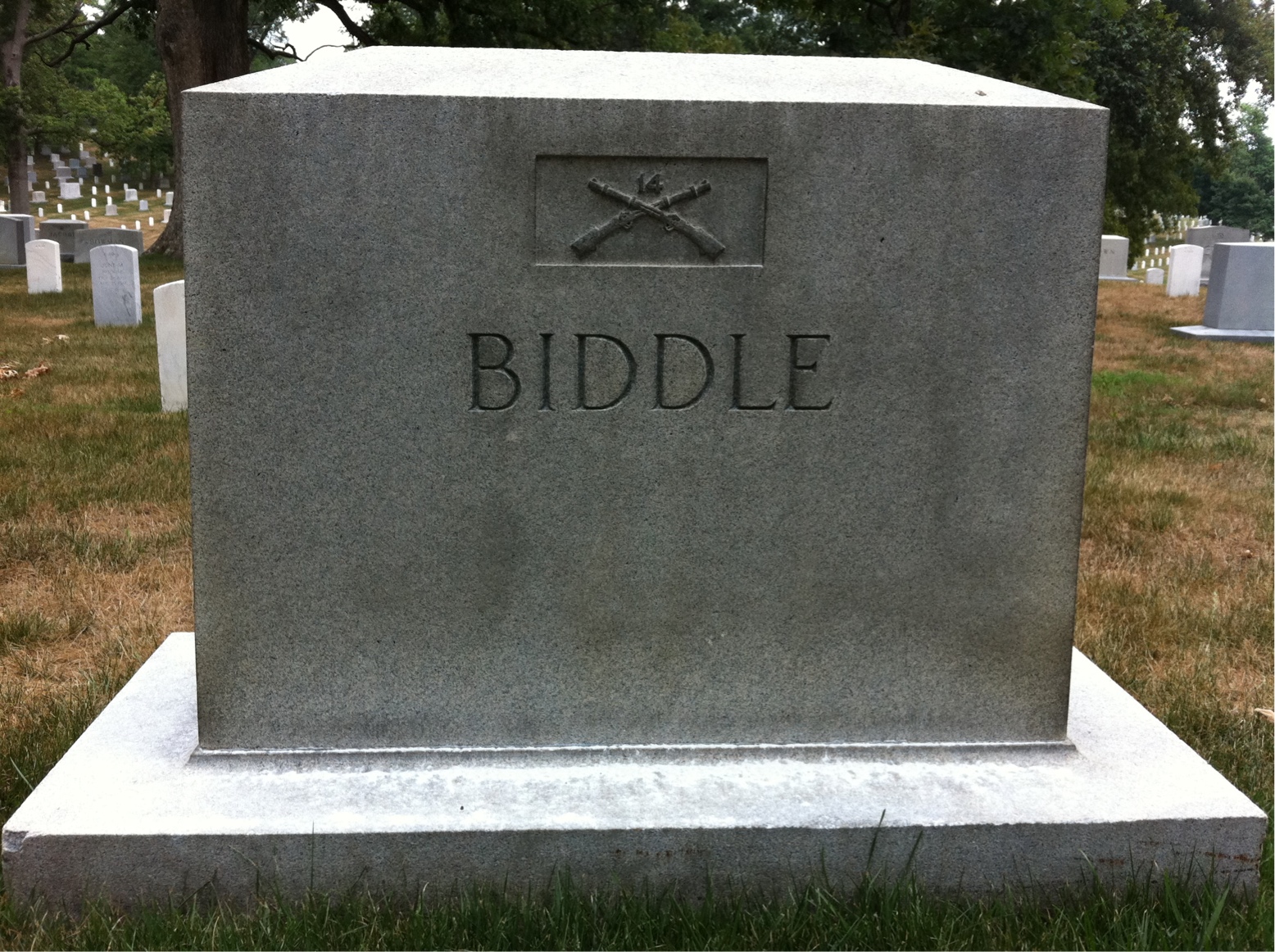 Back of headstone — William Biddle