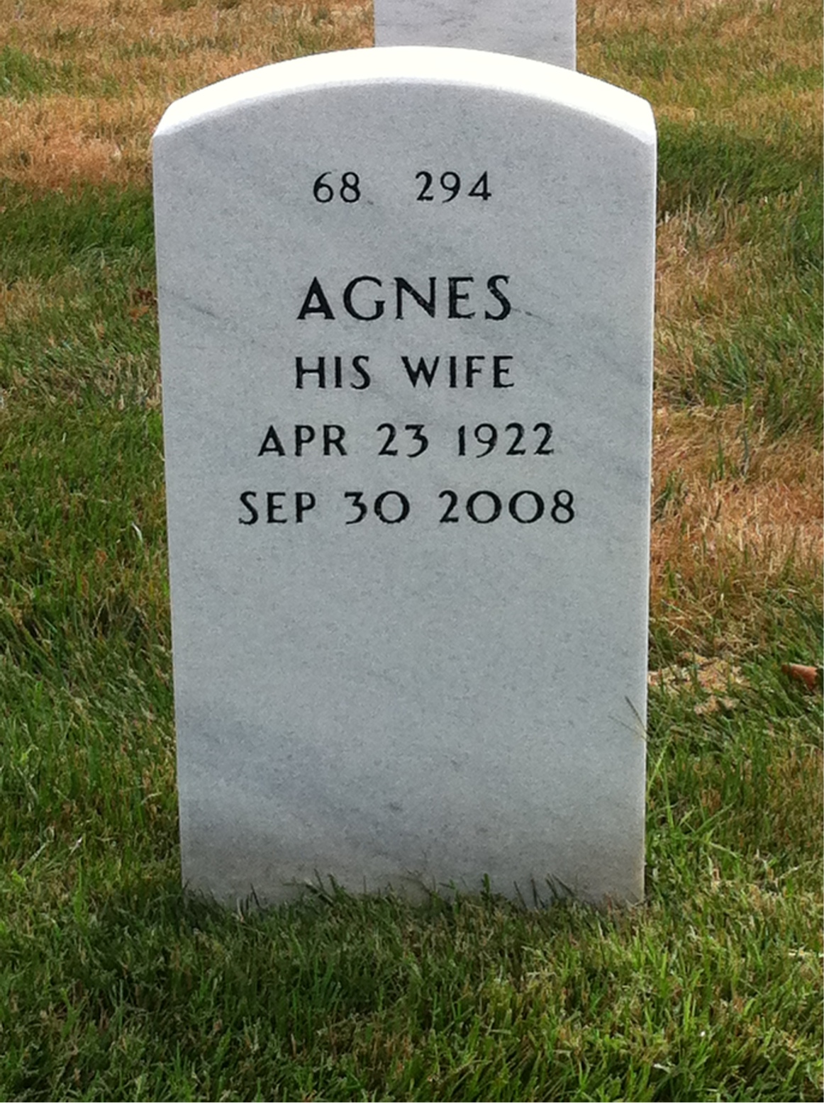 Back of headstone — Donald Spoon