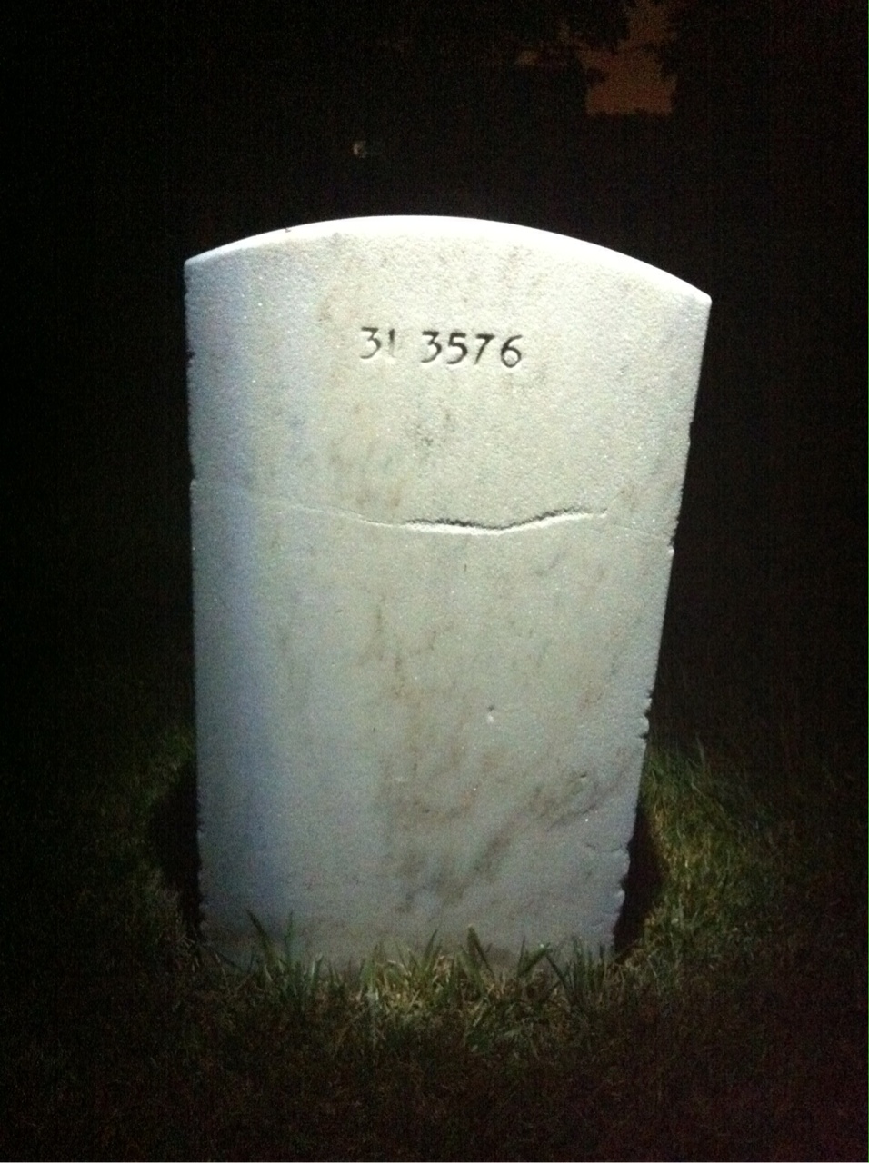 Back of headstone — Harold Mott