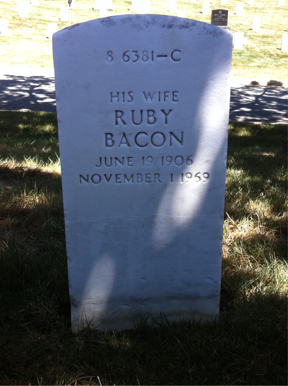 Back of headstone — Bennett Aycock