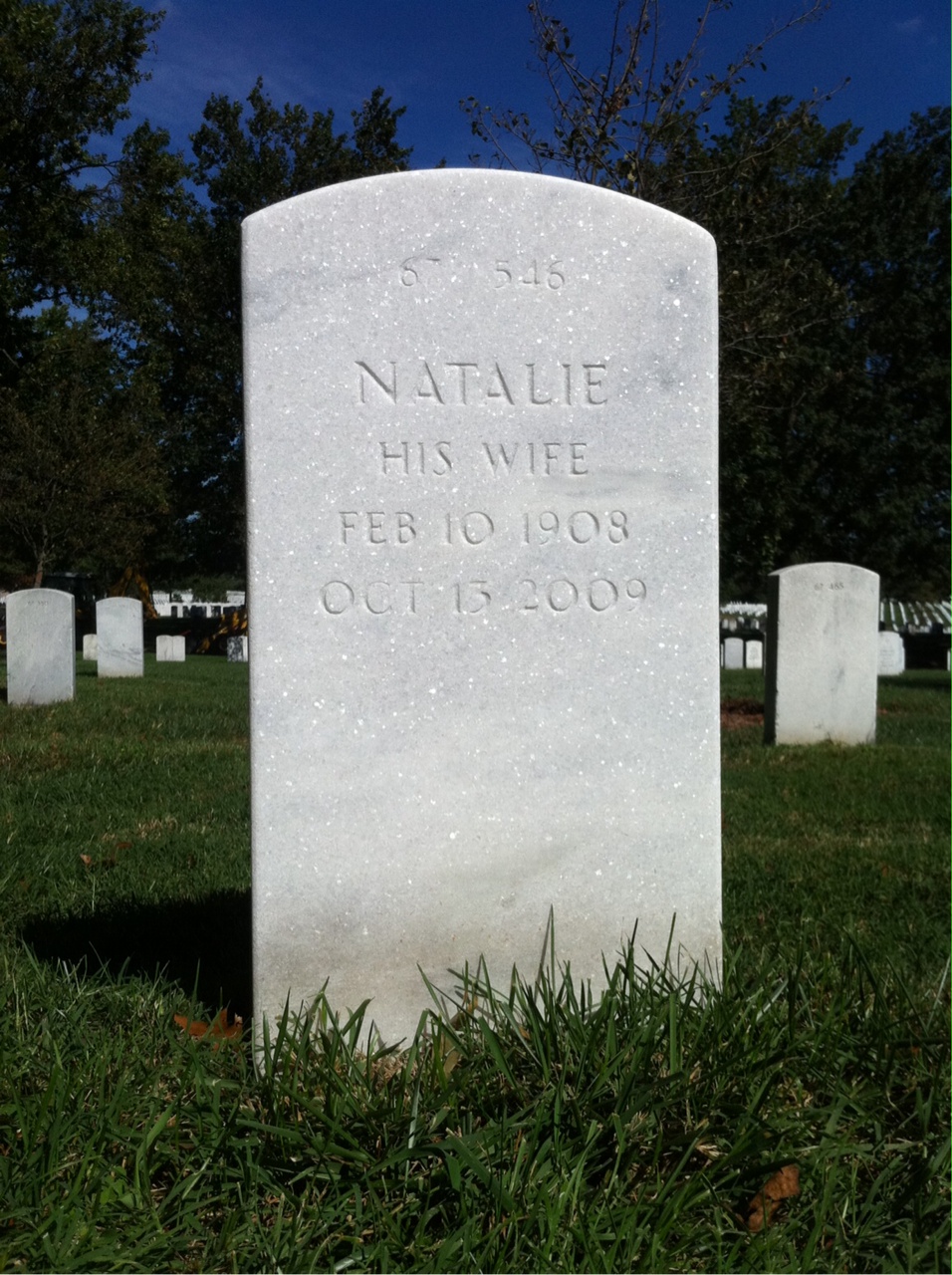 Back of headstone — Fred Jordan