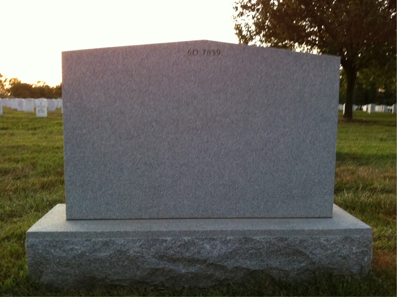 Back of headstone — Ivan O'Dell