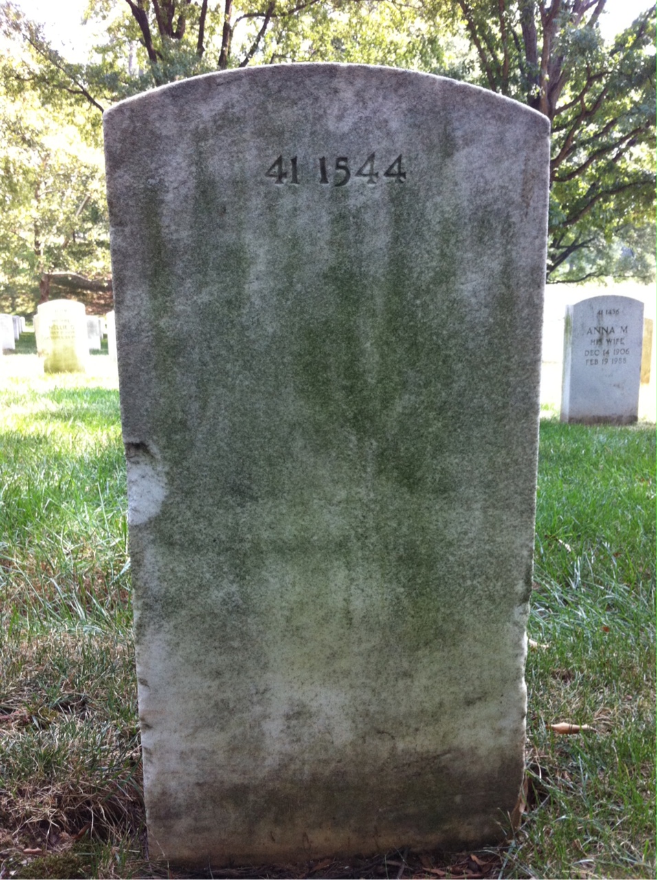 Back of headstone — George Mulleary