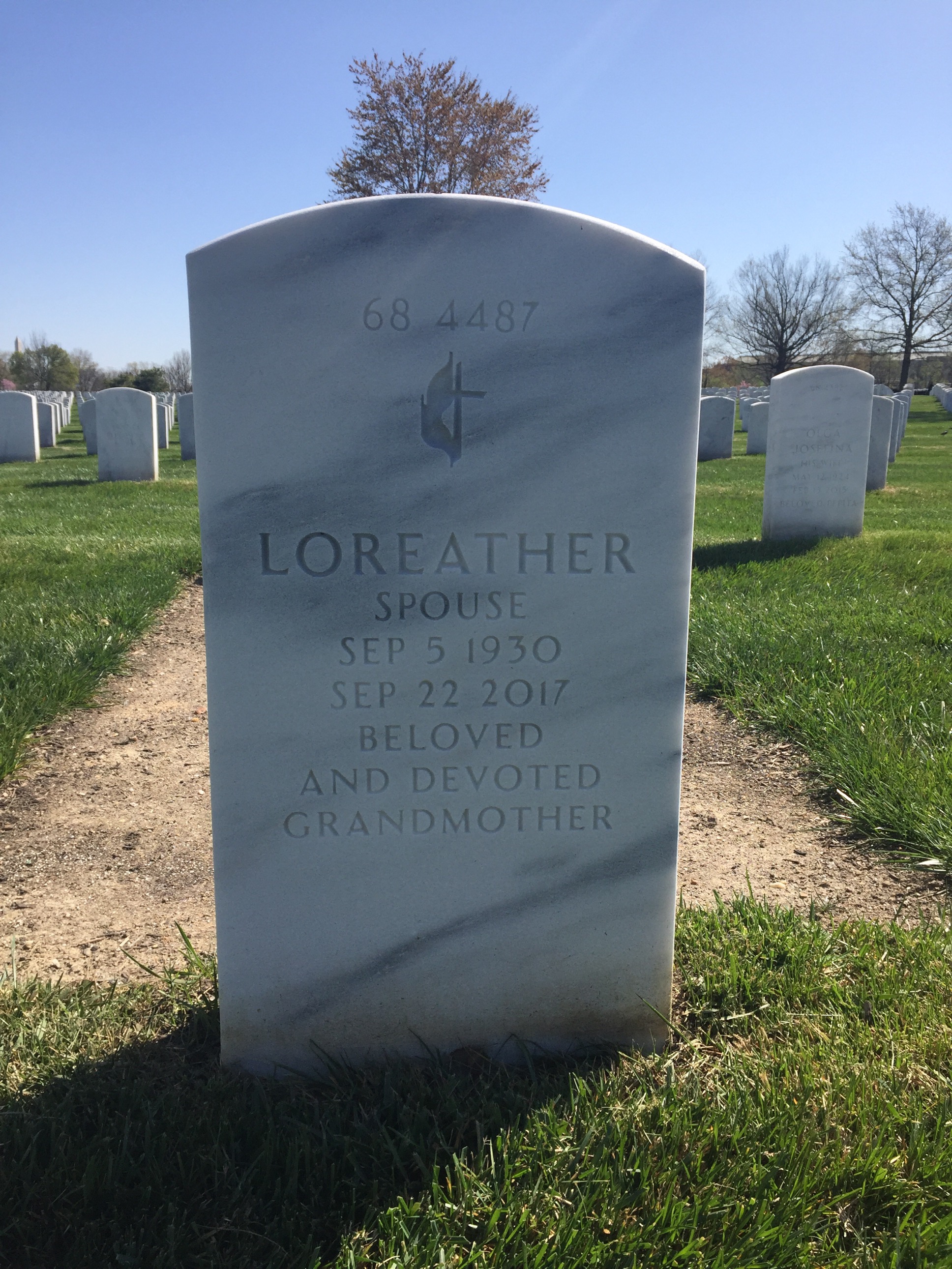 Back of headstone — Morgan Baines