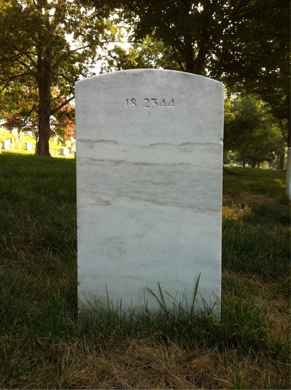 Back of headstone — John Armstrong