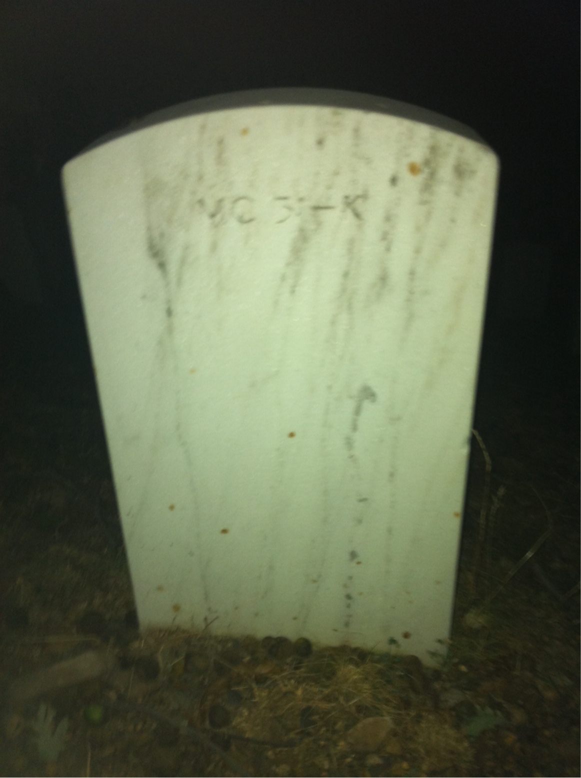 Back of headstone — James Aylor